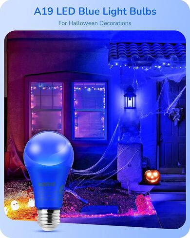EDISHINE Halloween Orange LED Light Bulbs, 14W Orange Bulb Equivalent 100W Colored Light Bulb, E26 Base A19 Light Bulbs for Halloween Decoration, Holiday Lighting, Porch Patio, 4 Pack in Saudi Arabia
