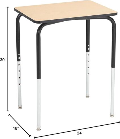Learniture Collaborative Adjustable Height Student Desk for Classrooms and Offices, Heavy-Duty School Desk with Adjustable Legs, Set of 2, Gray/Black in Saudi Arabia