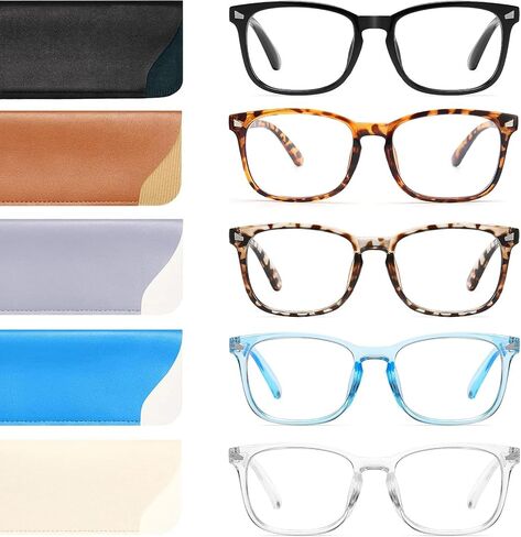 5 Pack Reading Glasses for Women/Men, Blue Light Blocking Reading Glasses, Anti UV Ray Filter Nerd Eyeglasses in Saudi Arabia