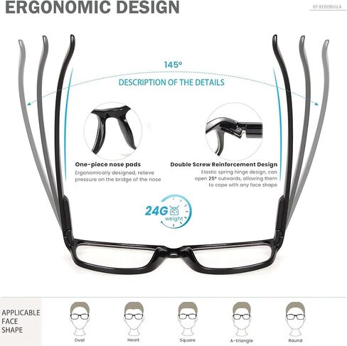 5 Pack Reading Glasses for Women/Men, Blue Light Blocking Reading Glasses, Anti UV Ray Filter Nerd Eyeglasses in Saudi Arabia