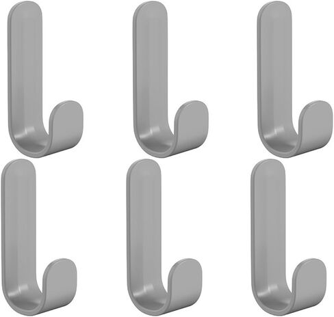 Shower Hooks for Inside Shower Adhesive Wall Hooks for Hanging Key Holder Wall Mount Utility Hooks No Damage for Bathroom Kitchen Living Room Office (6 PCS) Grey in Saudi Arabia