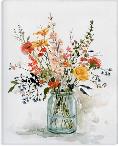 Stupell Industries Warm Summer Meadow Floral Bouquet Still Life Painting, Design by Carol Robinson Canvas Wall Art, 36x48, Blue in Saudi Arabia