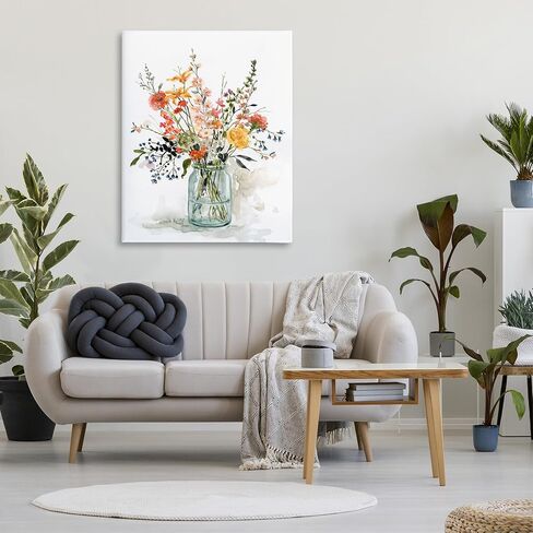 Stupell Industries Warm Summer Meadow Floral Bouquet Still Life Painting, Design by Carol Robinson Canvas Wall Art, 36x48, Blue in Saudi Arabia
