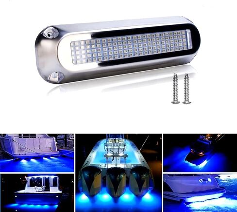 LED Underwater Light for Boats 316 Stainless Steel Boat Transom Mount Light, Waterproof LED Lights/Marine Lights 10-30V，for Stern Interior Navigation Deck Courtesy Night Fishing (White) in Kuwait