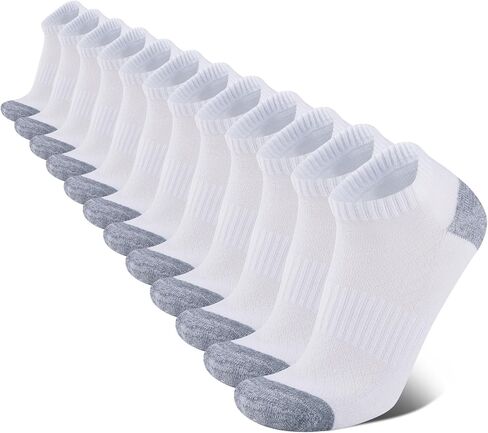 COOVAN 12 Pack Mens Ankle Socks Athletic Cushioned Running Breathable Low Cut Sports Casual Shoe Size:6-12 in Saudi Arabia