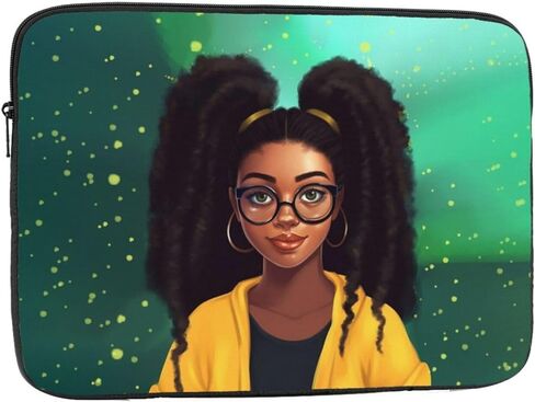 African American Afro Woman 17 inch Laptop Case Fashion Laptop Sleeve Impact Resistant, Sturdy, Anti-Vibration,Lightweight Unisex Computer Case Cover 10-17 Inch. (Contains a Mouse pad in Saudi Arabia