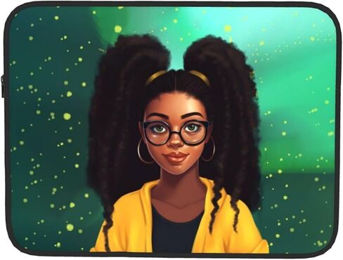 African American Afro Woman 17 inch Laptop Case Fashion Laptop Sleeve Impact Resistant, Sturdy, Anti-Vibration,Lightweight Unisex Computer Case Cover 10-17 Inch. (Contains a Mouse pad in Saudi Arabia