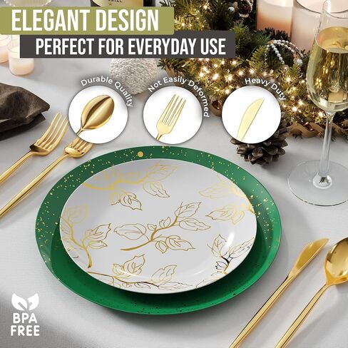 Gold Plastic Forks and Spoons 120 Pack Disposable Silverware Set - Plastic Cutlery Set Includes 3 x 40 - Forks Silverware - Plastic Spoons - Plastic Knives - Plastic Utensils Set by Trendables in Saudi Arabia