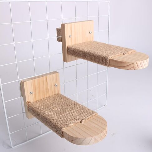 Cat Climbing Shelf Wall Mounted, 2 Step Cat Stairway with Jute Scratching for Cats Perch Platform Supplies in Saudi Arabia