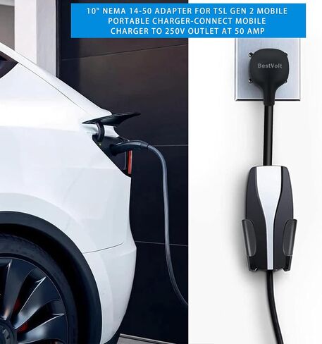 محول ممتاز لشاحن الهاتف المحمول Tesla Gen 2 | الاتصال بمنفذ 240 فولت | شحن 32 أمبير | طول 10 بوصة (NEMA 14-50) in Kuwait