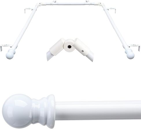 Bay Window Curtain Rods，Black 1 Inch Adjustable Sturdy Diameter Bay Window Curtain Rod 3 Sided 59-78.7 Inch Side Rods for Windows for Living Room Bedroom And Sliding Windows in Saudi Arabia