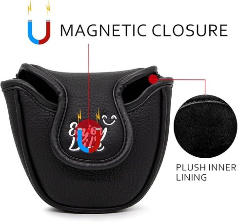 بارودان جولف مطرقة غطاء مضرب غطاء الرأس المغناطيسي أغطية رأس الجولف أغطية الرأس معدات الحماية للنادي تناسب سكوتي كاميرون أوديسي كرتين، أوديسي ستروك لاب سلسلة مضارب الجولف (2.هامبرغر) in Kuwait