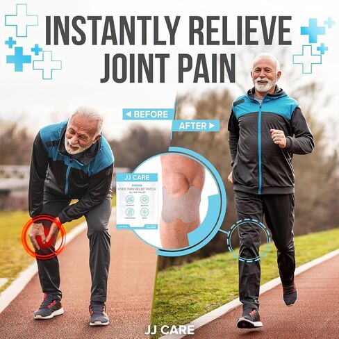 JJ CARE Knee Patches - 28 Pcs Knee Patches for Pain Relief Extra Strength - 5.5" x 3.9" Pain Relief Patch for Knee, Knee Pain Relief Patch for Arthritis, Inflammation, Sciatica, Muscle & Joint in Saudi Arabia