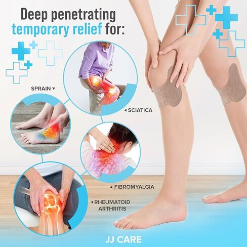 JJ CARE Knee Patches - 28 Pcs Knee Patches for Pain Relief Extra Strength - 5.5" x 3.9" Pain Relief Patch for Knee, Knee Pain Relief Patch for Arthritis, Inflammation, Sciatica, Muscle & Joint in Saudi Arabia