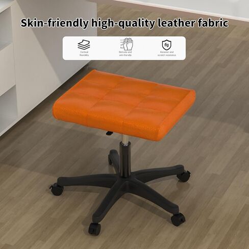 Mobile Footrest Stool, Multi-Use Stool with Lockable Wheels, Under Desk Leg Rest Rolling Chair for Home Office, Adjustable Height Spa Salon Stool, Ottoman Foot Rest in Saudi Arabia