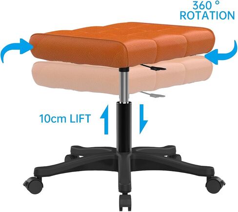 Mobile Footrest Stool, Multi-Use Stool with Lockable Wheels, Under Desk Leg Rest Rolling Chair for Home Office, Adjustable Height Spa Salon Stool, Ottoman Foot Rest in Saudi Arabia