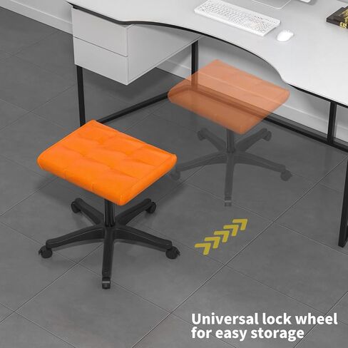Mobile Footrest Stool, Multi-Use Stool with Lockable Wheels, Under Desk Leg Rest Rolling Chair for Home Office, Adjustable Height Spa Salon Stool, Ottoman Foot Rest in Saudi Arabia