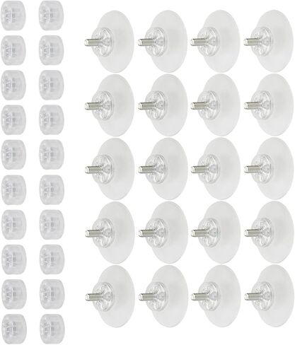 Antrader 20Pcs Suction Cup,30mm Glass Suction Pads,Clear PVC Plastic Sucker Pads,Strong Adhesive Suction Holder with Screw Nut in Saudi Arabia