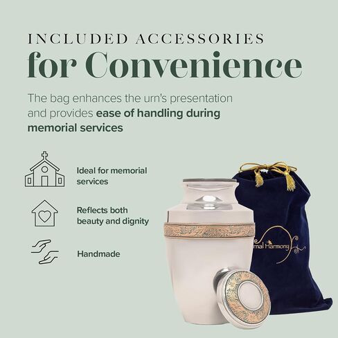 Eternal Harmony Cremation Urns for Human Ashes Adult Female & Male - Elegant Cremation Urns for Burial with Velvet Bag, Handcrafted Funeral Urns for Adult Ashes Men & Women - Green, Large in Saudi Arabia