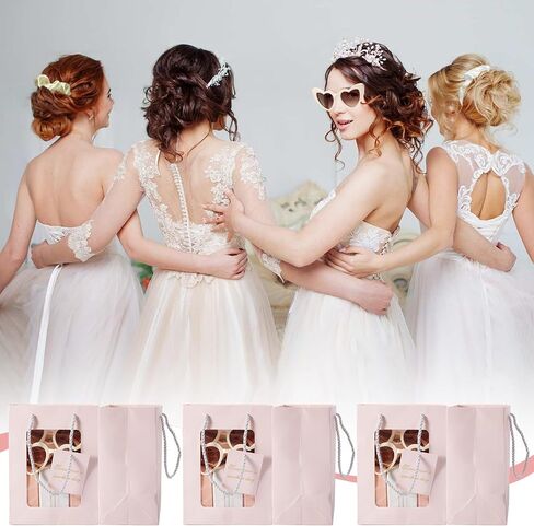 Bridesmaid Proposal Gifts Set of 8, Travel Jewelry Case with Silk Scrunchies Heart Sunglasses Gift Bags Bridal Shower Gifts Maid of Honor Gifts Bachelorette Party Favors for Wedding in Saudi Arabia