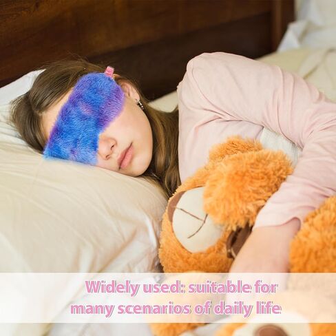 Plush Sleeping Eye Mask, 4 Pcs Colorful Soft Furry Sleep Mask Comfortable Night Blindfold Elastic Faux Fur Eye Shade Cover for Women Girls Travel Sleepover Nap Slumber Party Supplies (Rainbow Color) in Saudi Arabia