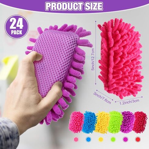 Sherr 24 Pcs Magnetic Whiteboard Eraser School Dry Erase Erasers Microfiber Shag Washable White Board Eraser for Chalk Classroom Home Office (Gray) in Saudi Arabia