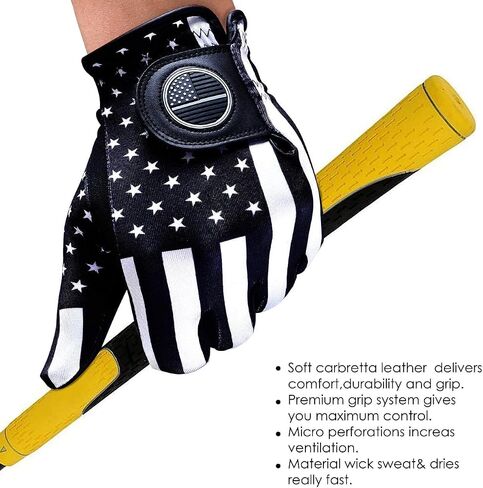 USA Flag Golf Gloves with Perfect Grip for Men and Women,Golf Glove American Flag Left Hand-Golf Glove Men Left Hand/Right Hand,Golf Glove Women Left/Right in Saudi Arabia