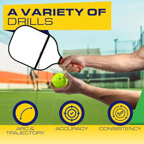 Pickleball DINKTRAINER - Use Trainer When No Match with Buddy, Balls are Green with Ball on String, Pickleballs Offer Practice rebounder Training That aids dinks, Practice Like a Pro in Saudi Arabia