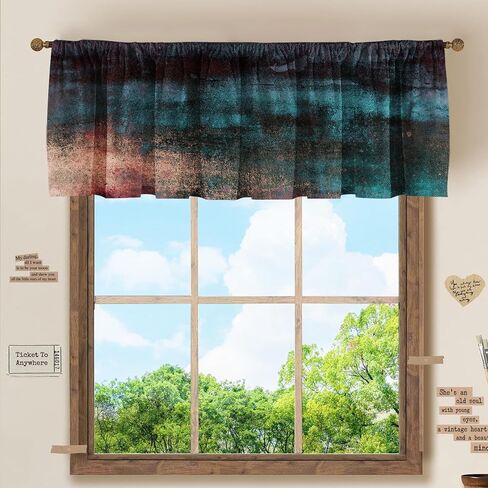 Valance for Abstract Modern Art Pattern 50″ L X 20″ W Curtain Valance for Kitchen Windows （Style 5） in Kuwait