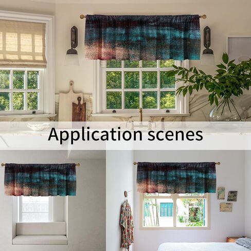 Valance for Abstract Modern Art Pattern 50″ L X 20″ W Curtain Valance for Kitchen Windows （Style 5） in Kuwait