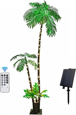 Artificial Palm Trees for Outside Patio,Lighted Palm Tree 6Ft LED Christmas Tree Fake Tropical Plant Light for Tiki Bar Pool Porch Deck Party in Saudi Arabia