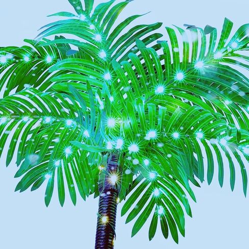 Artificial Palm Trees for Outside Patio,Lighted Palm Tree 6Ft LED Christmas Tree Fake Tropical Plant Light for Tiki Bar Pool Porch Deck Party in Saudi Arabia