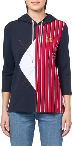 قميص رياضي بغطاء للرأس وأكمام طويلة للنساء من Tommy Hilfiger in Saudi Arabia