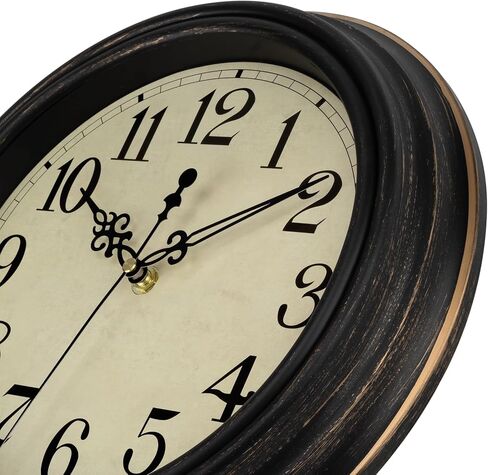 Lumuasky 12 Inch Wall Clocks Battery Operated Silent Non-Ticking Wall Clock Vintage Retro Style Decorative for Living Room Office Kitchen (Bronze) in Saudi Arabia