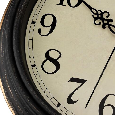 Lumuasky 12 Inch Wall Clocks Battery Operated Silent Non-Ticking Wall Clock Vintage Retro Style Decorative for Living Room Office Kitchen (Bronze) in Saudi Arabia