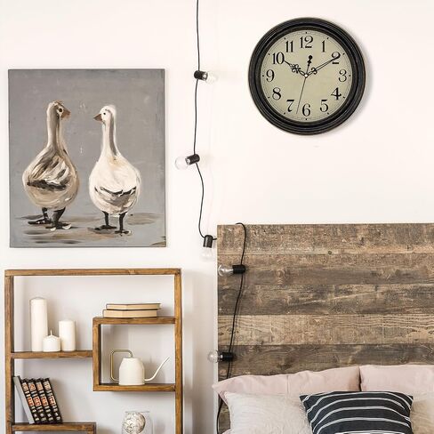 Lumuasky 12 Inch Wall Clocks Battery Operated Silent Non-Ticking Wall Clock Vintage Retro Style Decorative for Living Room Office Kitchen (Bronze) in Saudi Arabia