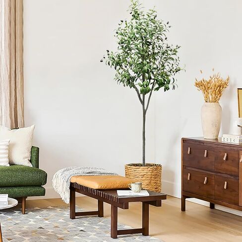 شجرة زيتون صناعية بطول 5 أقدام، شجرة حرير زيتون صناعية طويلة بوعاء مع زارع كبير لفروع زيتون صناعية وفواكه، غرف معيشة حديثة، مكتب منزلي، ديكور حديقة داخلي وخارجي (5 أقدام) in Kuwait