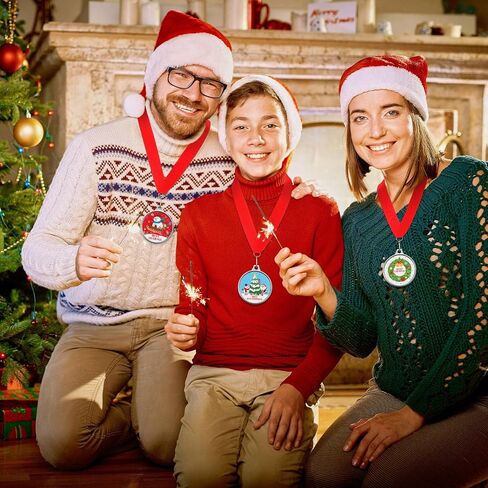 Cholemy 12 Pcs Christmas Decorating Contest Medal Awards 2'' 12 Style Christmas Decorating Contest Prizes Holiday Decorating Medals for Christmas Decorating Party Ornament Decoration Supply in Saudi Arabia