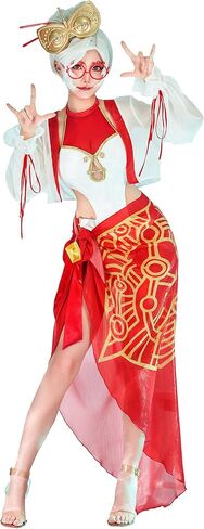 Haikyuu المرأة تأثيري ملابس السباحة شبكة انقطاع قطعة واحدة ثوب السباحة مع الشيفون التستر وتنورة ملفوفة in Kuwait