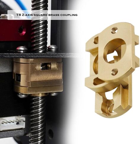 18mm Square Brass Coupling Square Brass Coupler 3D Printer Coupling Parts T8 Z Axis Coupling Compatible with Creality CR10 CR10S Pro 3D Printers in Saudi Arabia