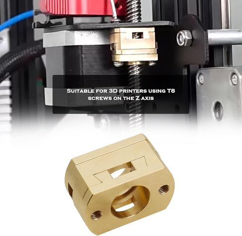 18mm Square Brass Coupling Square Brass Coupler 3D Printer Coupling Parts T8 Z Axis Coupling Compatible with Creality CR10 CR10S Pro 3D Printers in Saudi Arabia