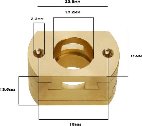 18mm Square Brass Coupling Square Brass Coupler 3D Printer Coupling Parts T8 Z Axis Coupling Compatible with Creality CR10 CR10S Pro 3D Printers in Saudi Arabia