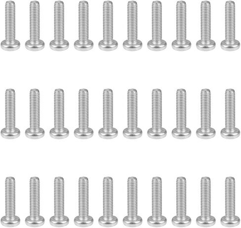 L-A M6-1x25mm 304 Stainless Steel Round Head Machine Screws Pan Phillips Cross Head Screw Fasteners Bolts (30Pcs) in Saudi Arabia