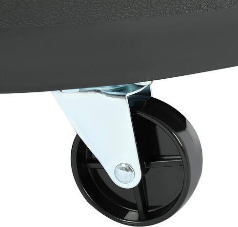 KUAFU 500 رطل طبل دوللي لحاوية مستديرة سعة 55 جالونًا، عربة طبل بلاستيكية شديدة التحمل، عربة أسطوانية بلاستيكية متينة مع 5 عجلات دوارة لنقل العناصر باللون الأسود in Kuwait