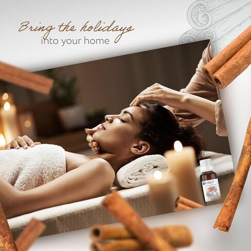 HBNO Organic Cinnamon Leaf Essential Oil - 1 oz (30ml) Travel Size - USDA Certified Organic Cinnamon Essential Oil, Perfect for Aromatherapy, Soap Making, DIY, Fragrances, Diffuser. in Kuwait