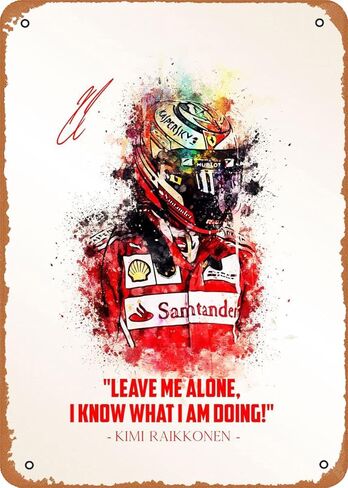 ملصق GeRRiT F1 Kimi Raikkonen مقاس 8 × 12 بوصة علامة معدنية كلاسيكية عتيقة فن الكهف المنزلي للرجال in Kuwait
