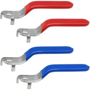 4 PCS Lever Handle for Ball Valve Stainless Steel Ball Valve Handle with Hole Size 5 x 8 x 2 mm Ball Valve Handle Replacement for Outdoor Faucet Hose Replacement and Repair (Blue and Red)