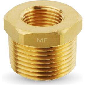 MAACFLOW brass 3/4" Male NPT to 3/8" Female NPT Adapter Reducer Hex Bushing (Thread OD 0.90" - ID 0.58") (Pack of 1)