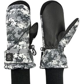 N'Ice Caps Kids Waterproof Snow Mittens Boys Girls Cold Weather Insulated (Black/Grey Dots, 2-3 Years)