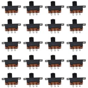 Slide Switches Vertical Latching 20pcs 50V 0.5A New 7mm High Knob Panel Mount Micro Mini Toggle Switch Electrical Equipment